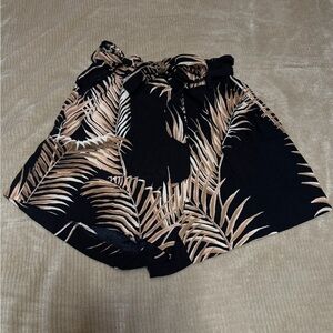 H&M Black and Tan High Waist Shorts